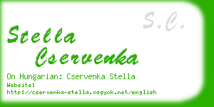 stella cservenka business card